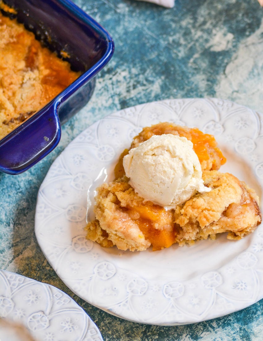 Peach Cobbler Dump Cake Recipe - 4 Sons 'R' Us