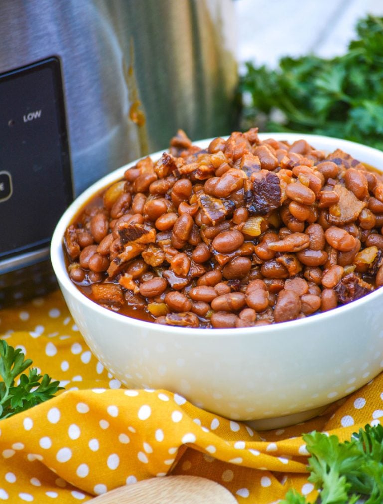 Slow Cooker Baked Beans with Bacon 4 Sons 'R' Us