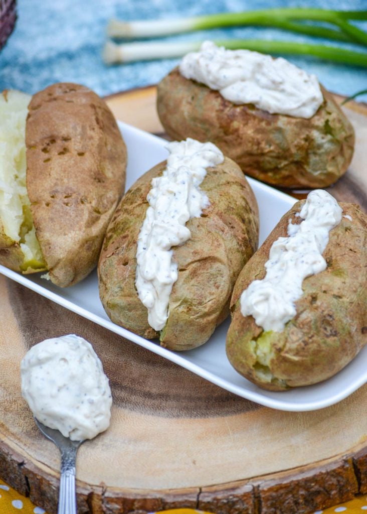 10-Minute Microwave Baked Potatoes - Family Food on the Table