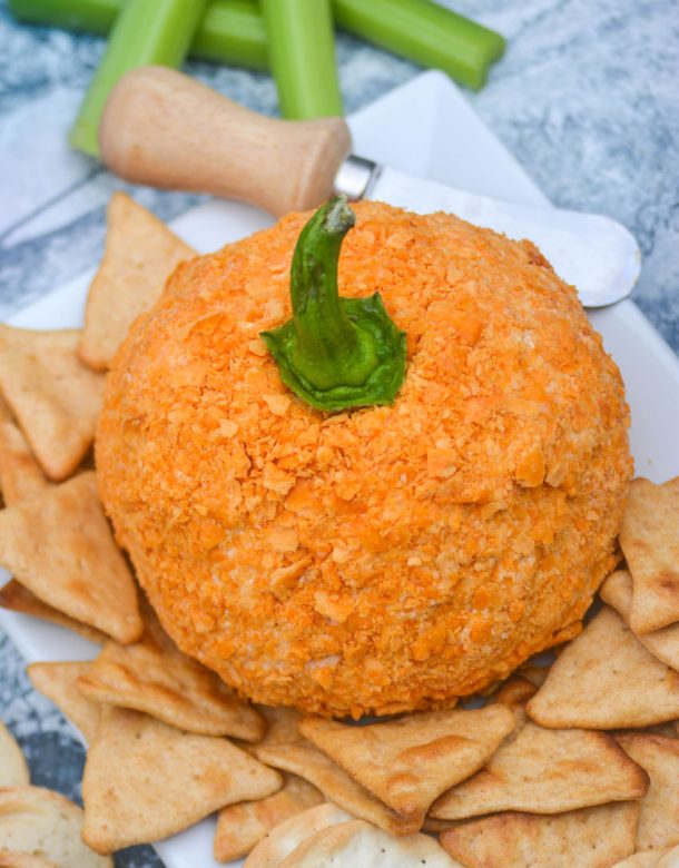 Pumpkin Shaped Tex Mex Cheese Ball - 4 Sons 'R' Us