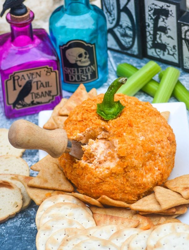 Pumpkin Shaped Tex Mex Cheese Ball - 4 Sons 'R' Us