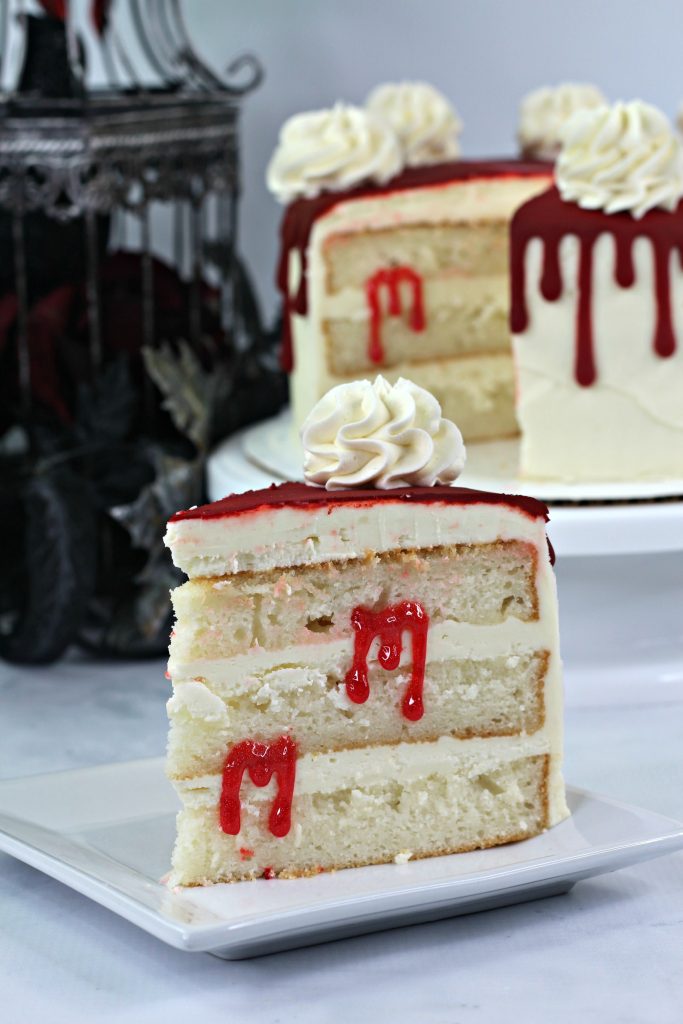 Made a black velvet cake with a blood red drip for halloween. Have been  wanting to try baking with black cocoa for a while, I really liked it! :  r/Baking