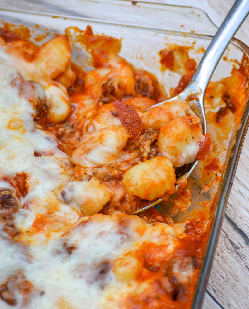 Loaded Pepperoni Pizza Baked Gnocchi