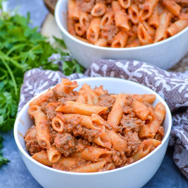 Penne Alla Vodka With Ground Beef - 4 Sons 'R' Us