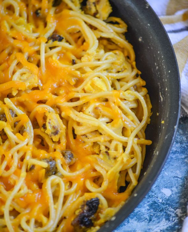 Sausage Egg & Cheese Breakfast Spaghetti 4 Sons 'R' Us