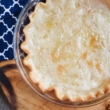 water pie on a wooden cutting board