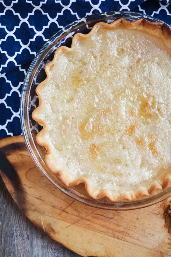 water pie on a wooden cutting board