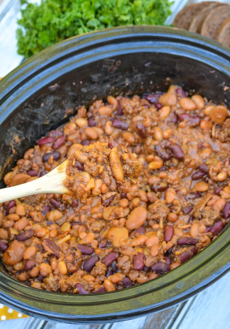 Slow Cooker Cowboy Beans - 4 Sons 'R' Us