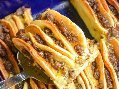 Sausage, Egg And Cheese Pancake Stack – Bakes By Meg