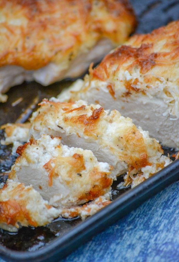 Mayo Parmesan Chicken 4 Sons R Us   Parmesan Cheese Mayonnaise Crusted Chicken Breasts 8 610x893 