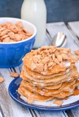 Cinnamon Toast Crunch Pancakes With Milk Glaze
