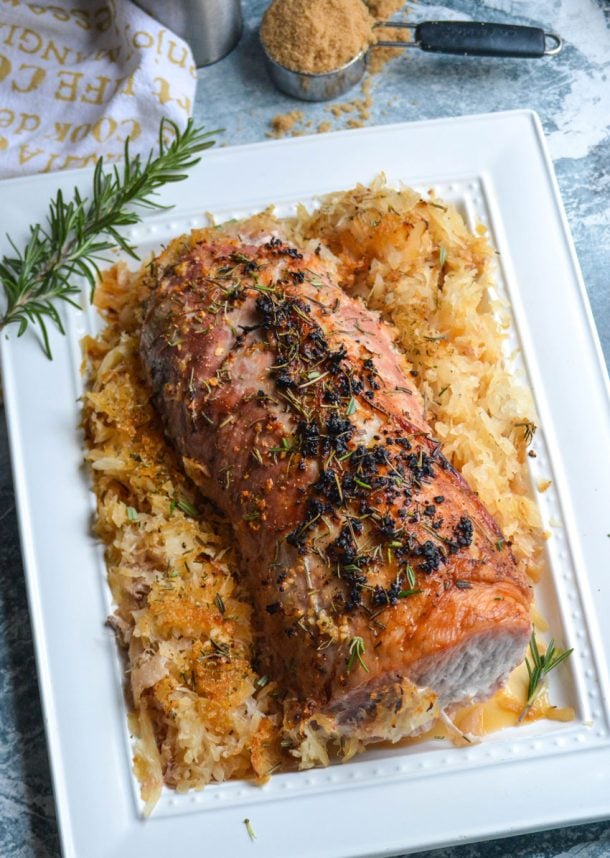 Roast Pork Loin With Rosemary Brown Sugar Sauerkraut 4 Sons 'R' Us
