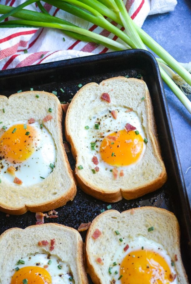 Sheet Pan Egg In A Hole - 4 Sons 'R' Us