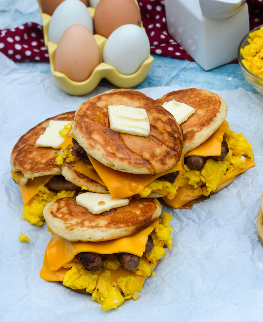 Sausage-Egg-&-Cheese-Pancake-Sandwiches-8 - 4 Sons 'R' Us