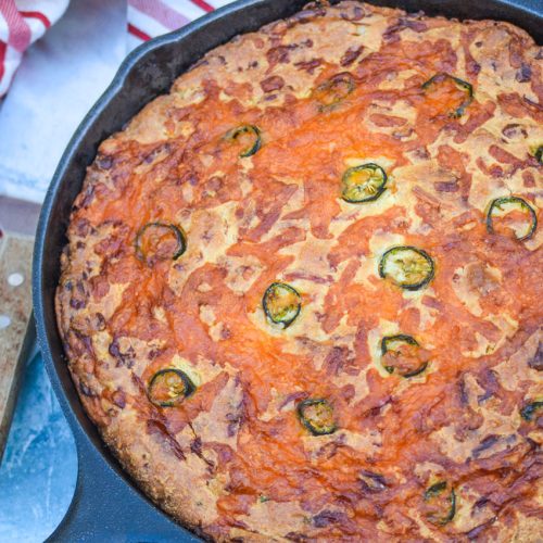 Jalapeno Cheddar Cornbread Skillet - Garnish & Glaze