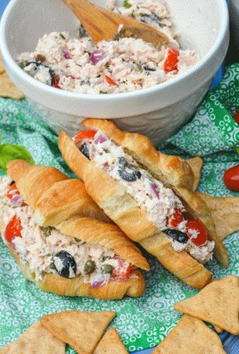 Italian tuna salad on croissants