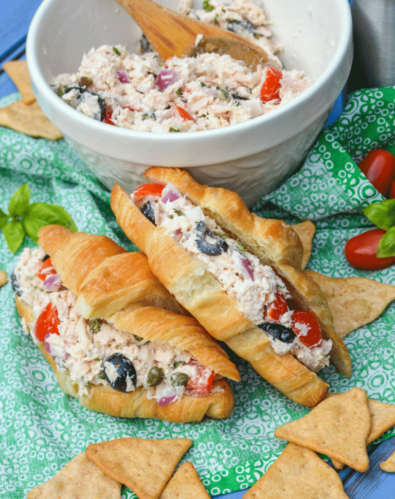 Italian tuna salad on croissants