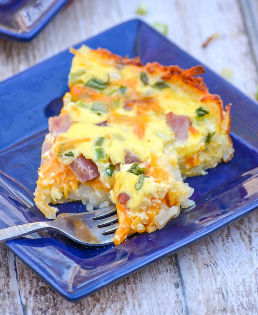 Ham & Cheese Hash Brown Crust Quiche - 4 Sons 'R' Us