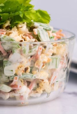 Crunchy Popcorn Salad with Snap Peas