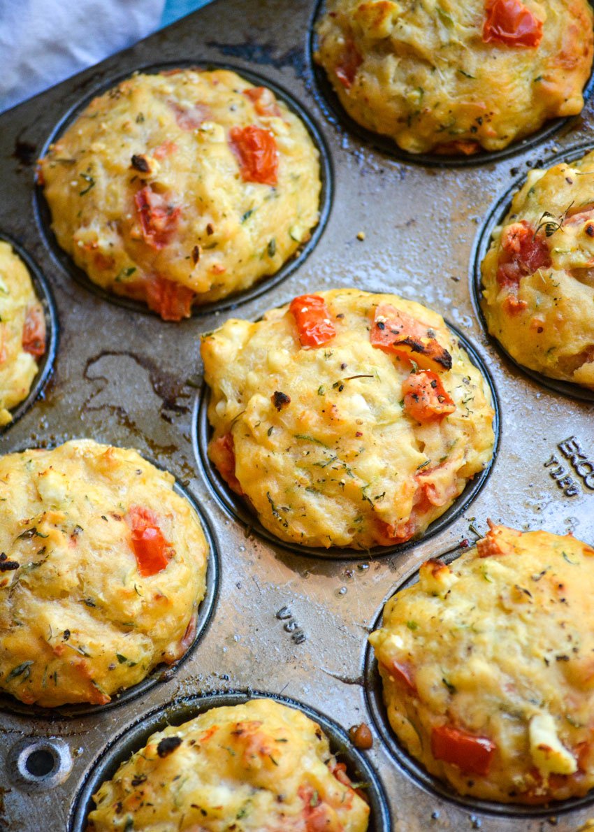 Tomato Feta &amp; Zucchini Muffins - 4 Sons &amp;#39;R&amp;#39; Us