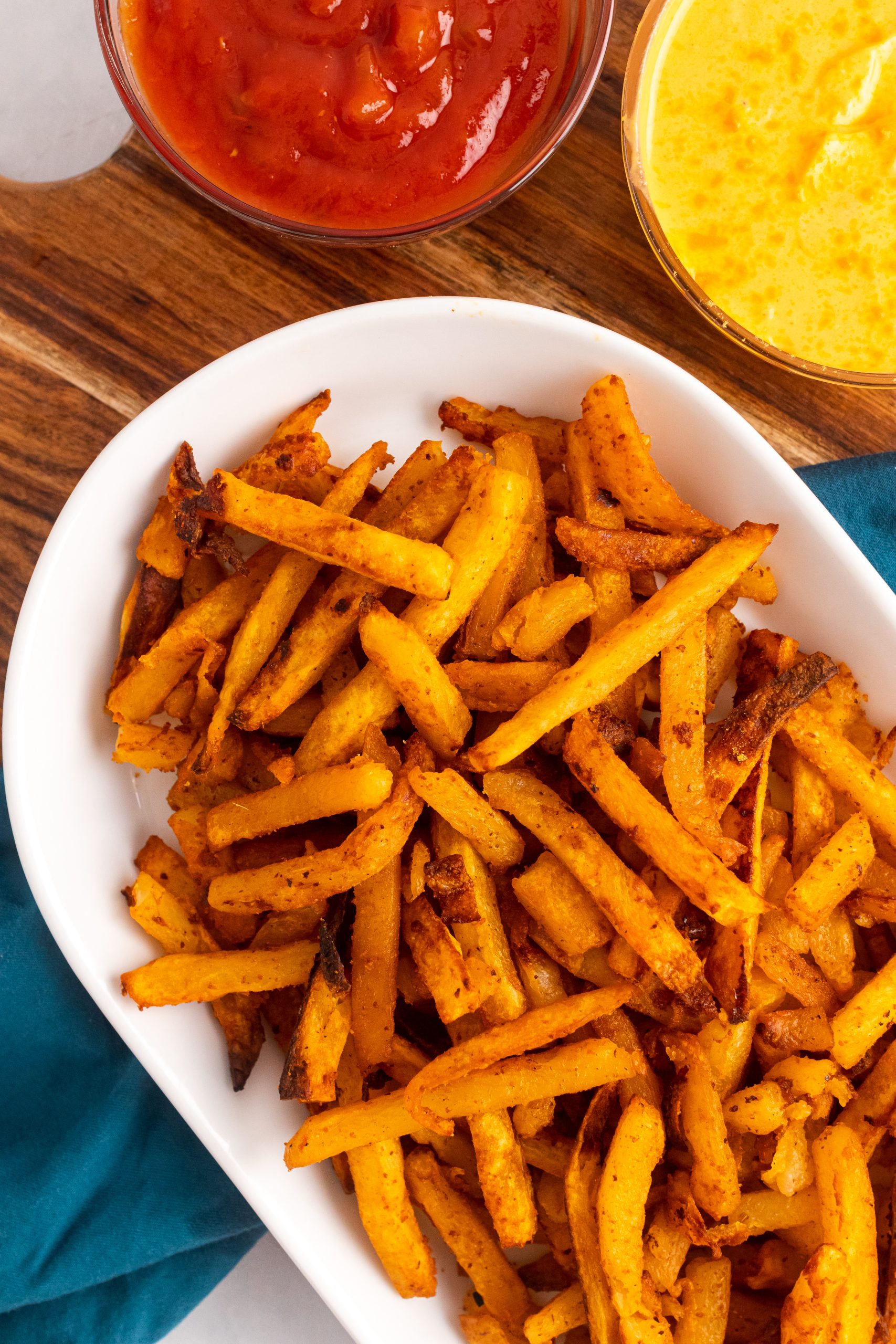 copycat Taco Bell nacho fries on a white platter