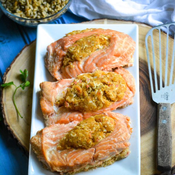 Crab Stuffed Salmon (Costco Copycat) 4 Sons 'R' Us