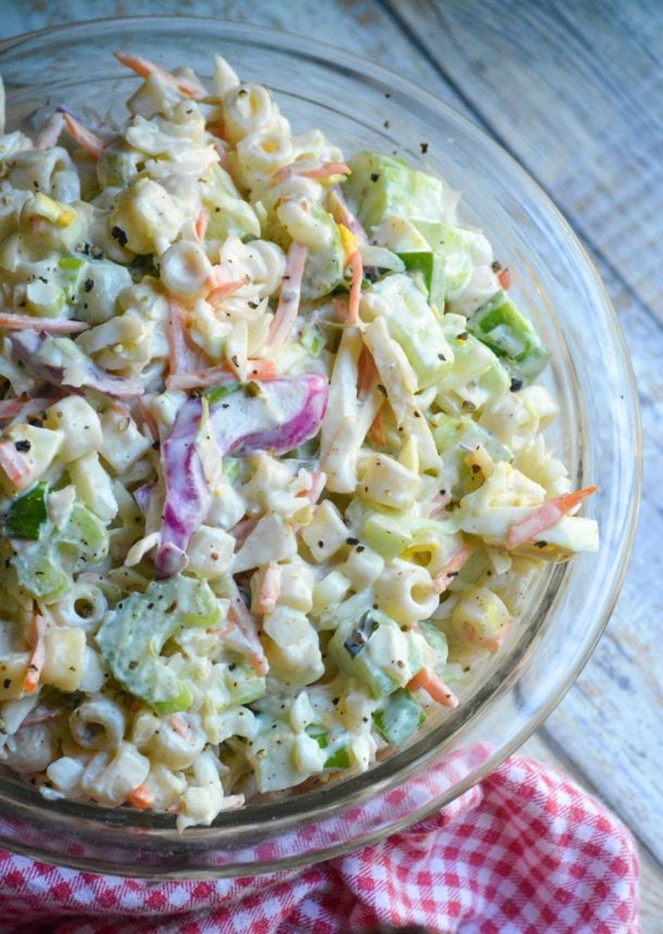 Creamy Coleslaw Pasta Salad - 4 Sons 'R' Us