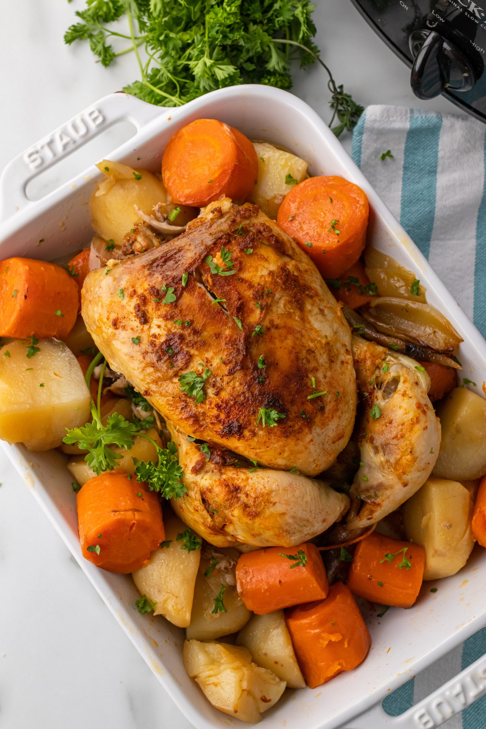 Slow Cooker Whole Chicken - 4 Sons 'R' Us