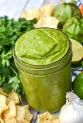 fresh GUACAMOLE salsa in a small glass jar