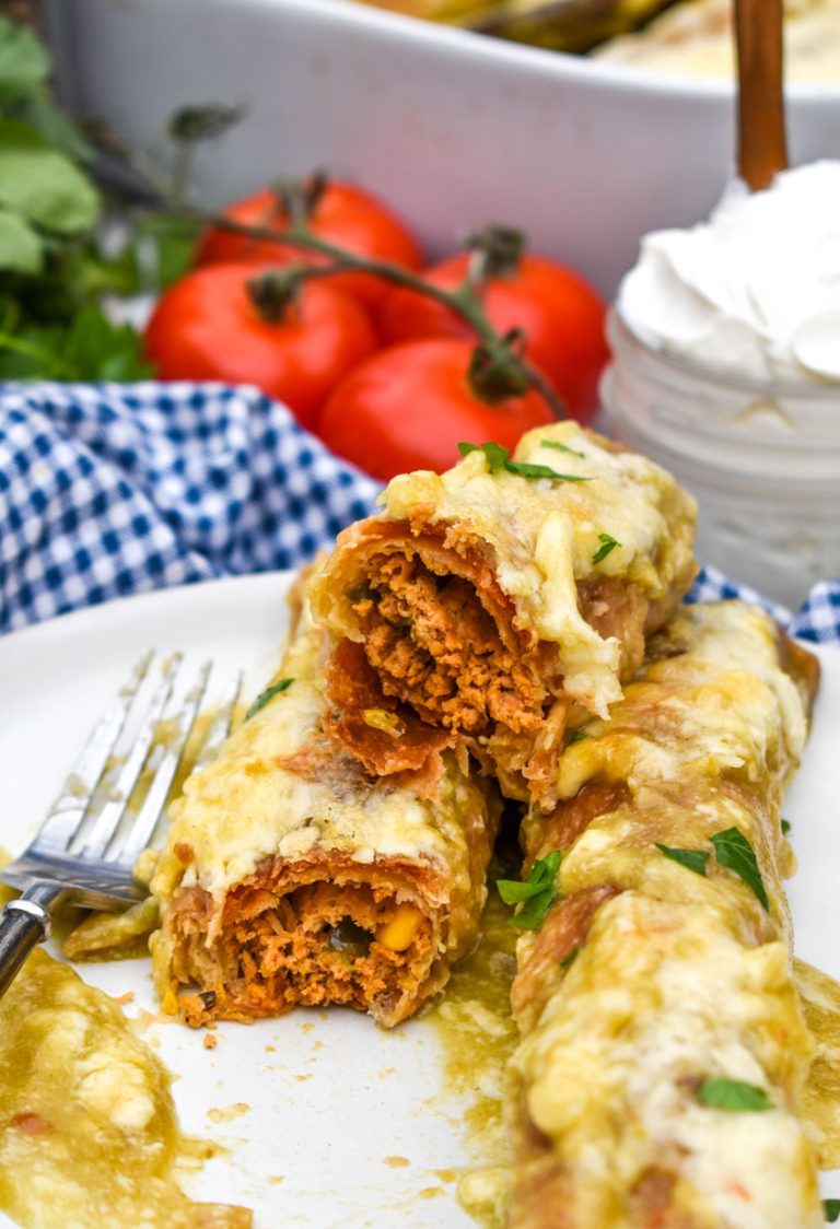 Lazy Enchiladas With Taquitos (Viral TikTok Recipe) 4 Sons 'R' Us