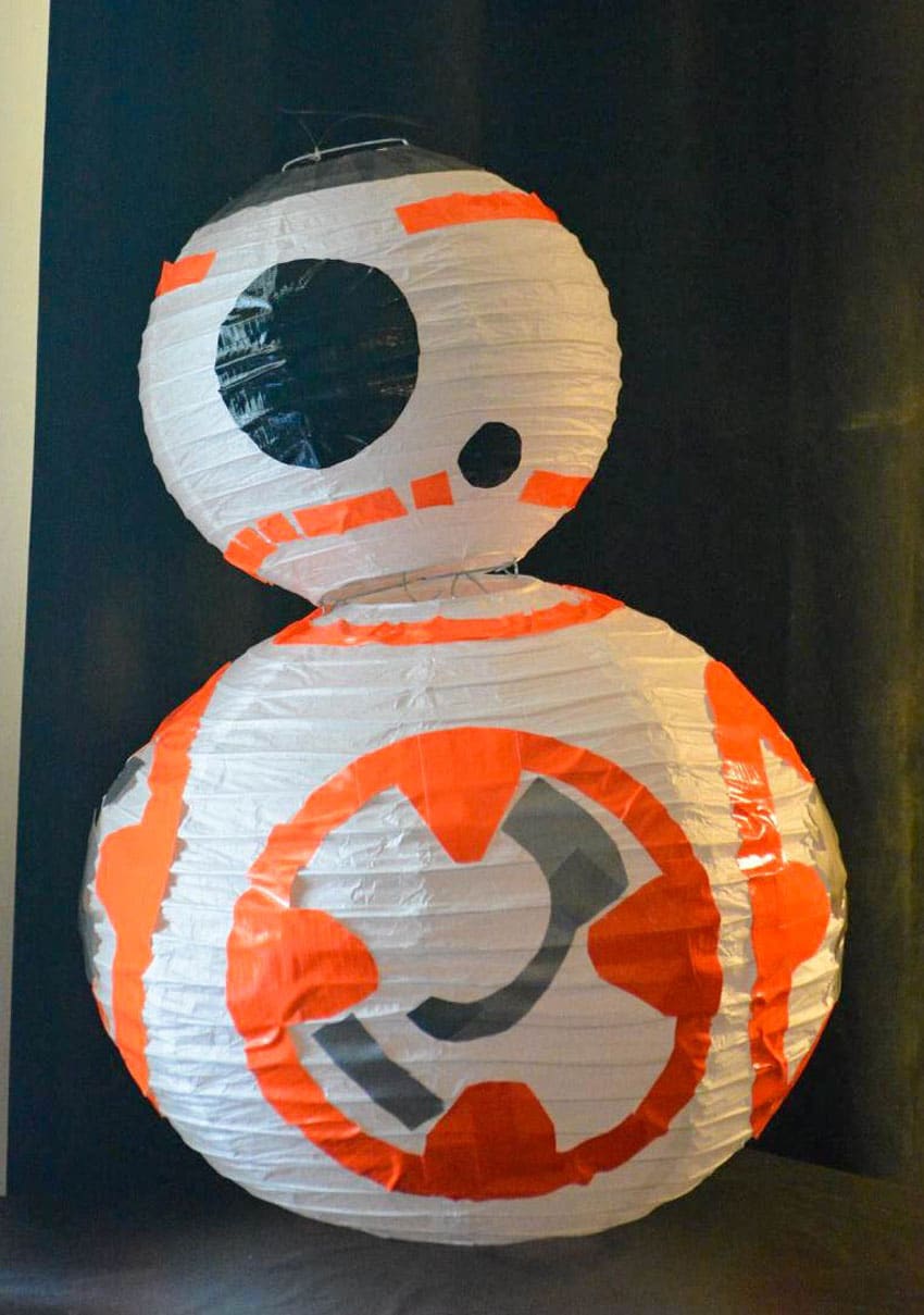 homemade bb8 lantern decorations from star was for a birthday party