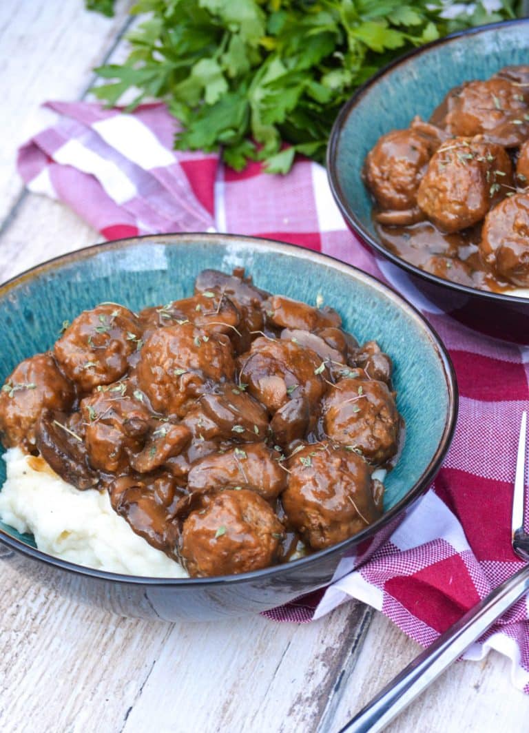 Pub Style Meatballs With Mushroom Gravy - 4 Sons 'R' Us