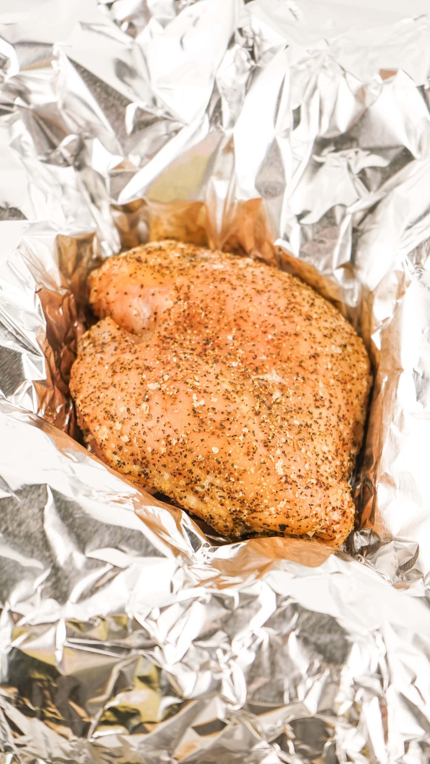 smoked turkey breast in aluminum foil