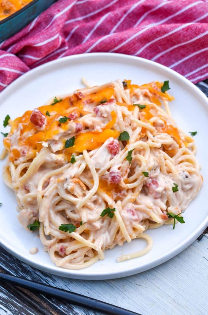 Cheesy Mexican Chicken Spaghetti - 4 Sons 'R' Us