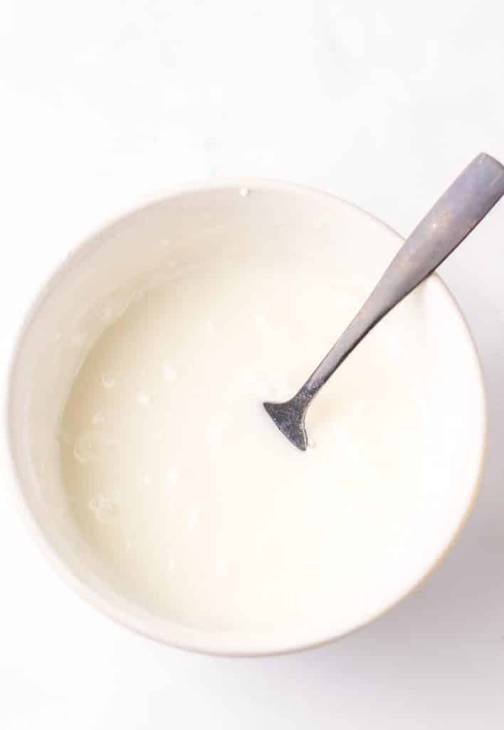 white glaze in a white bowl