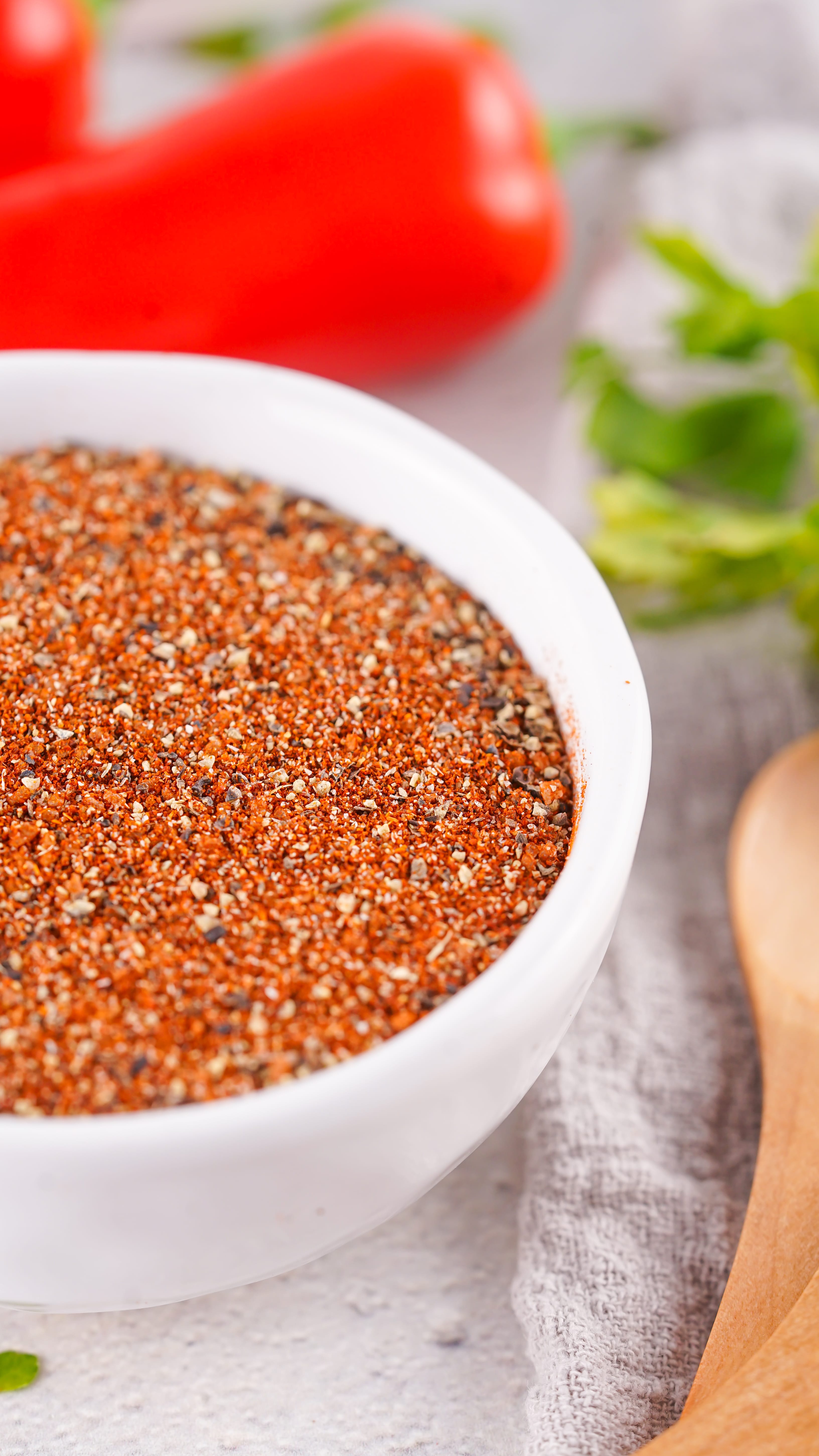 homemade barbecue rub in a small white bowl