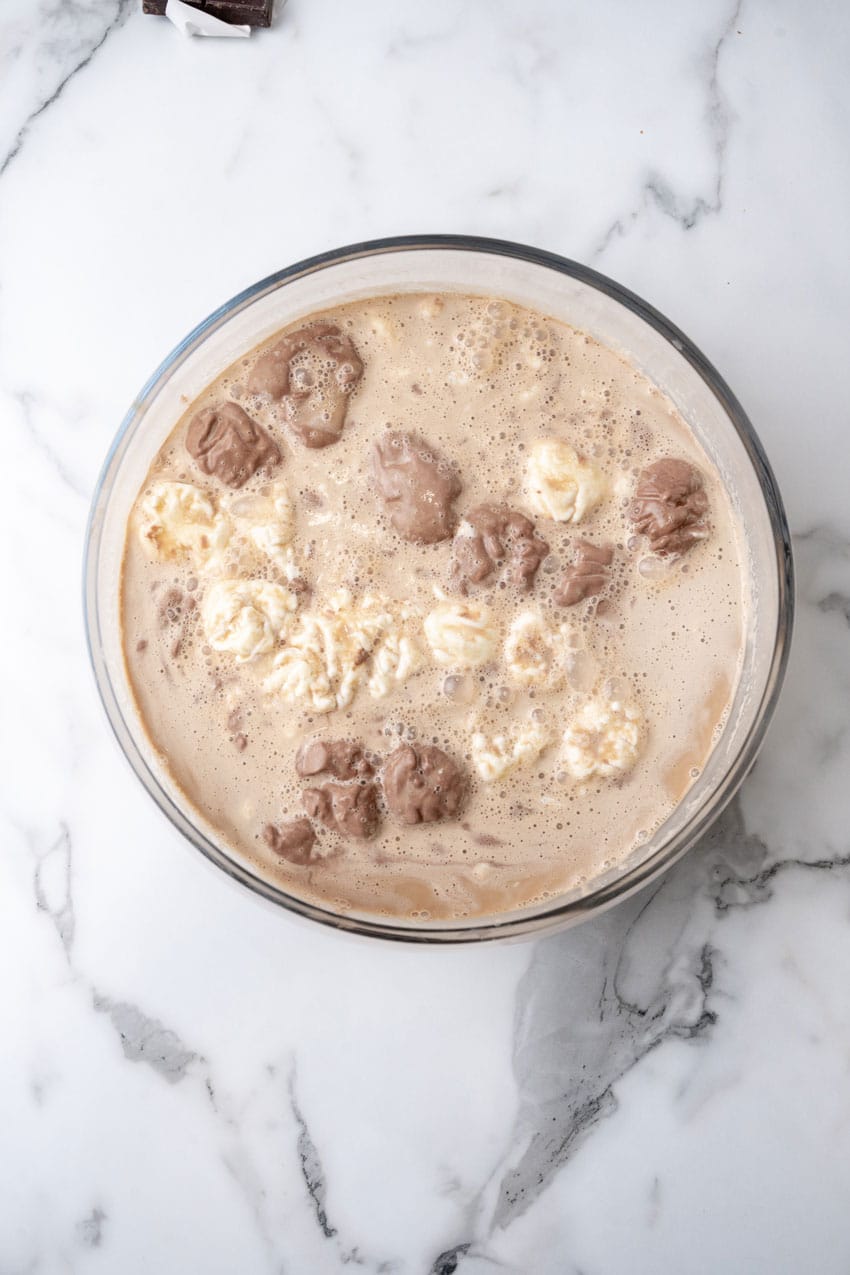 southern coffee punch in a glass punch bowl