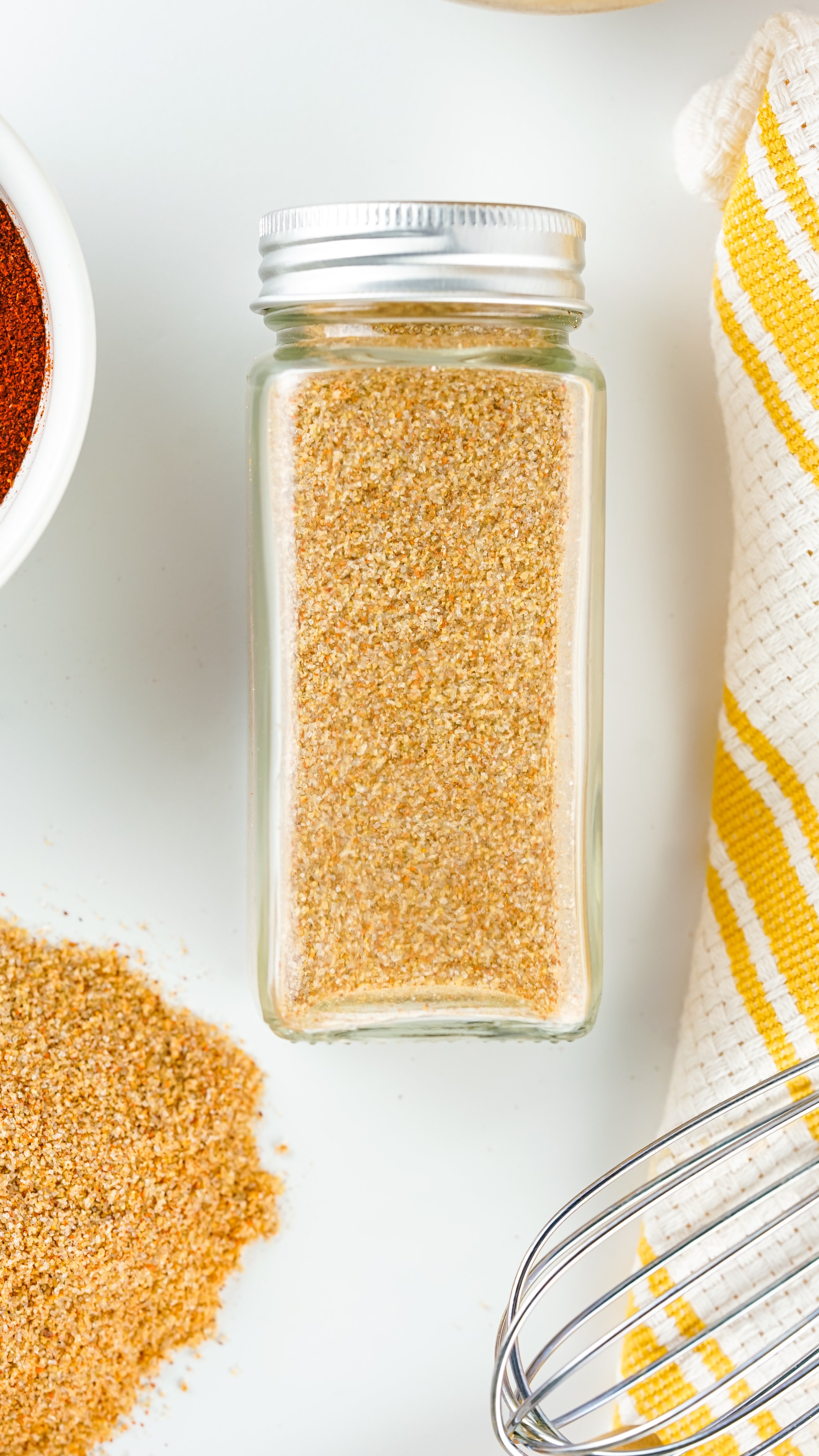 homemade lawry's seasoned salt in two small glass jars