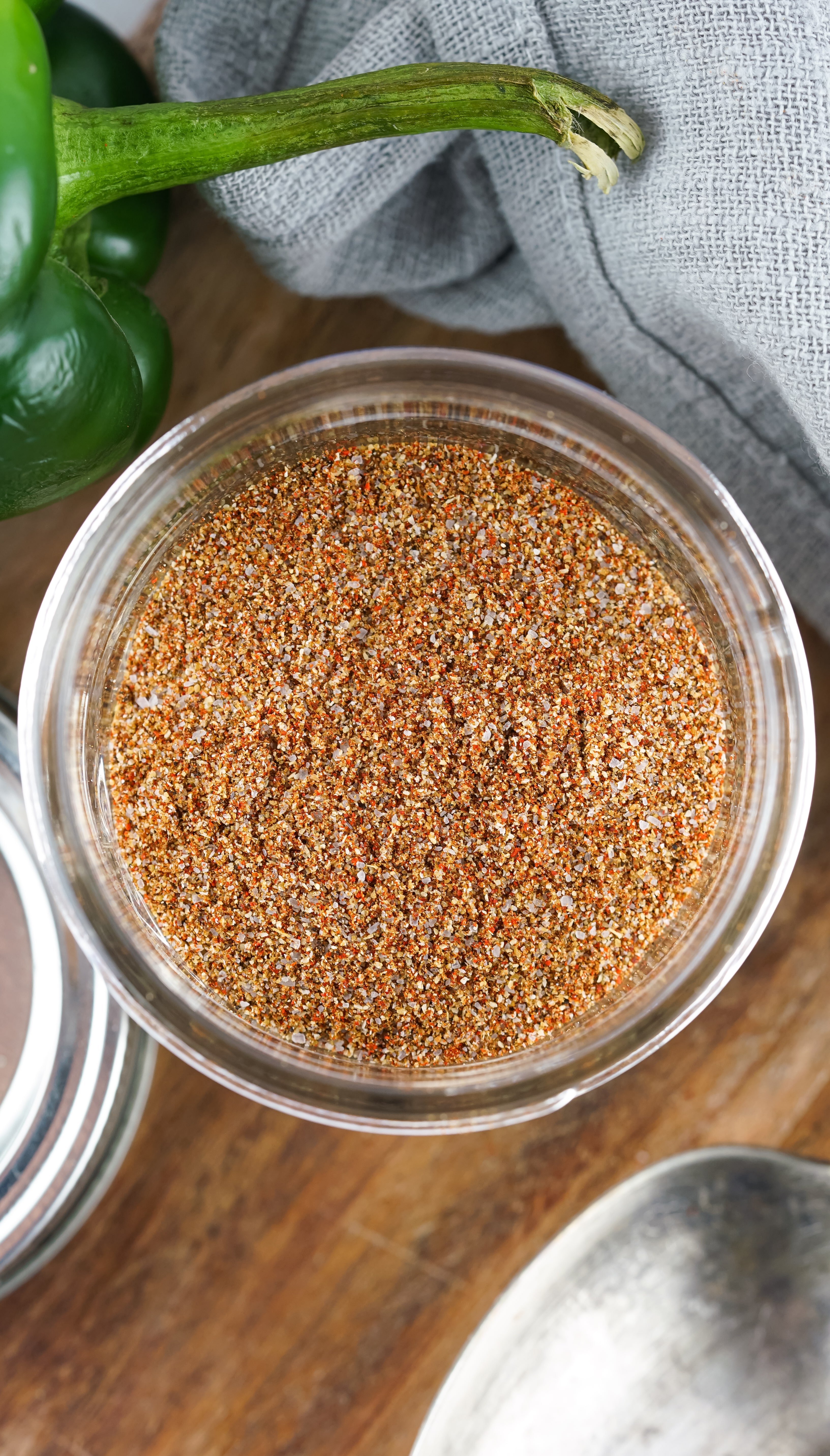 homemade fajita seasoning in a small glass jar