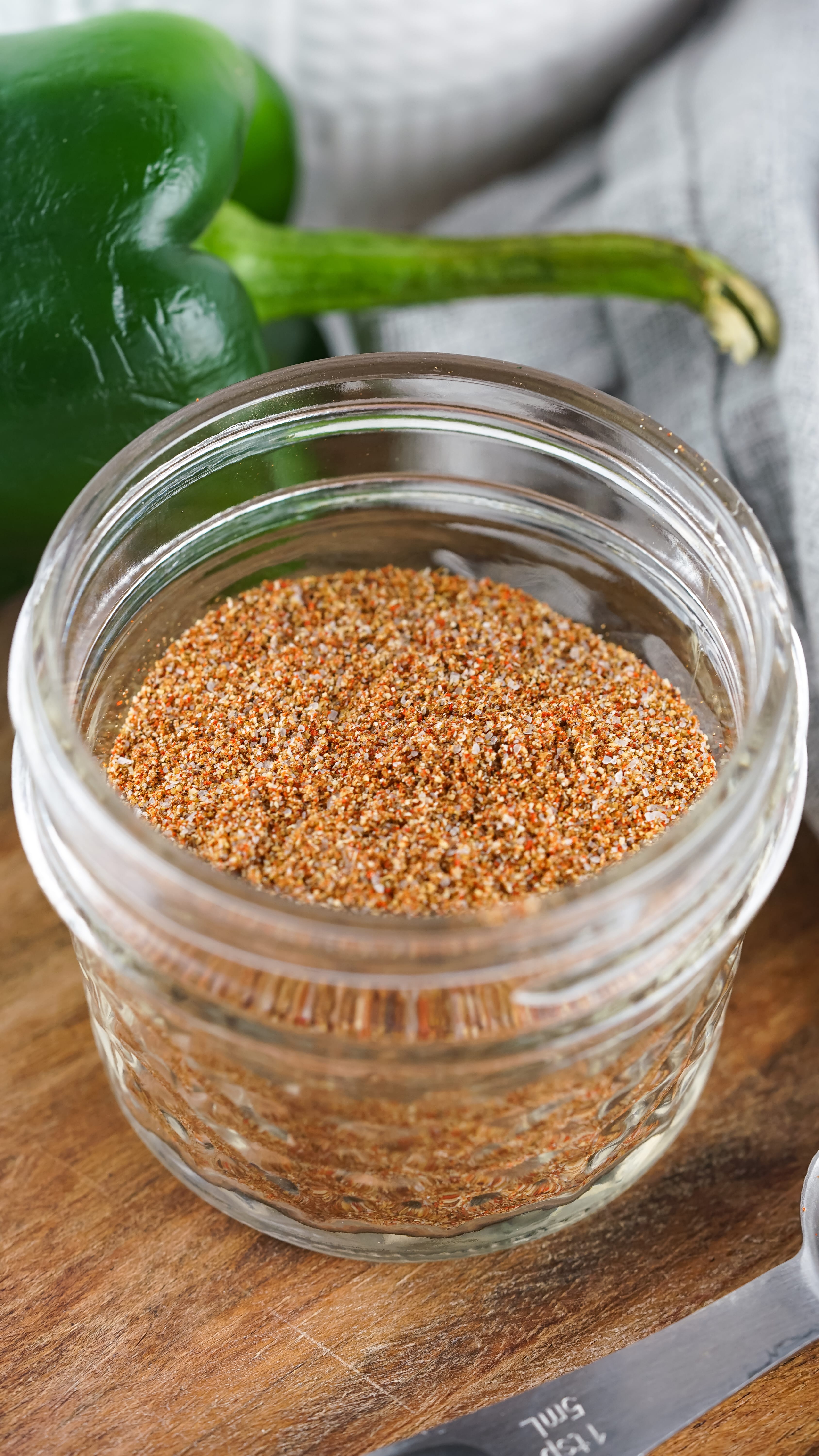 homemade fajita seasoning in a small glass jar