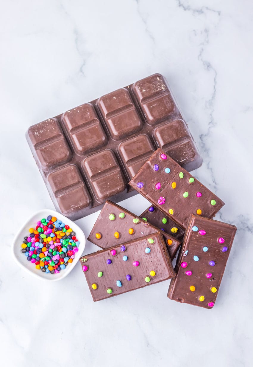 an overhead image showing the measured ingredients needed to make a batch of cosmic brownie truffles