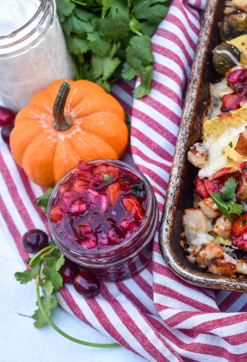 cranberry relish in a small glass jar