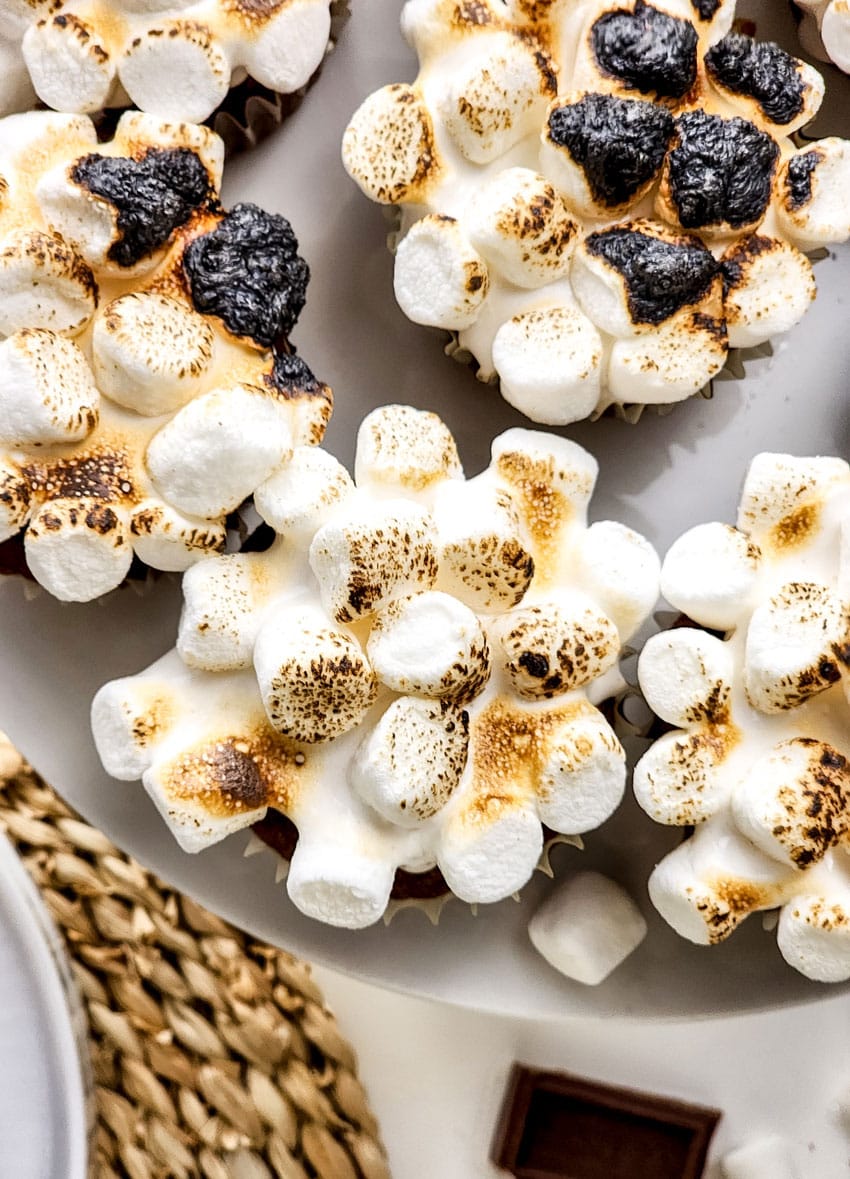 sweet potato cupcakes on a white serving plate