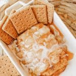apple pie smoked cream cheese dip in a white serving dish