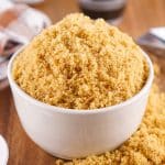 homemade brown sugar in a white bowl