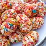 a pile of Rice Krispie Treats Easter Eggs on a white plate