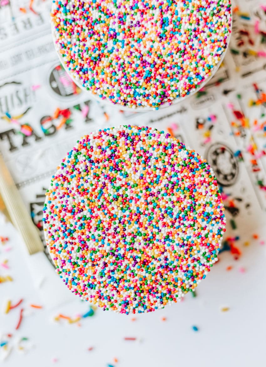 homemade dot cakes in small white ramekins