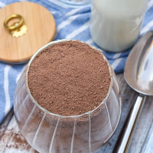 homemade nesquik mix in a glass jar