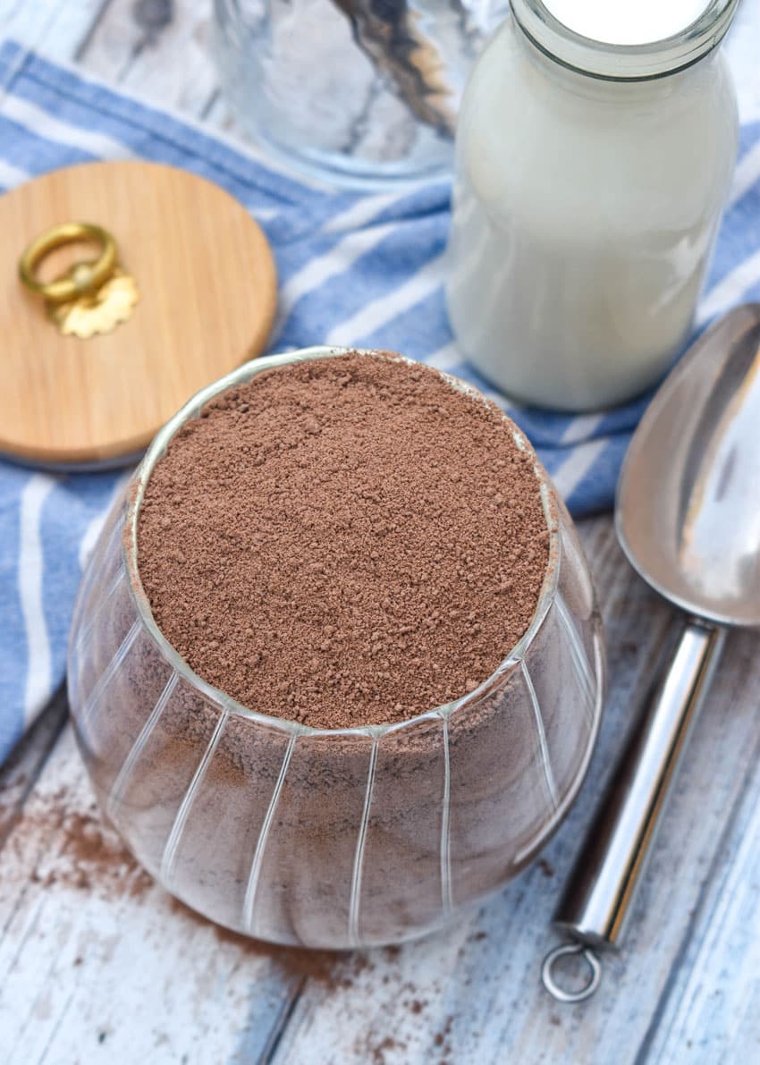homemade nesquik mix in a glass jar