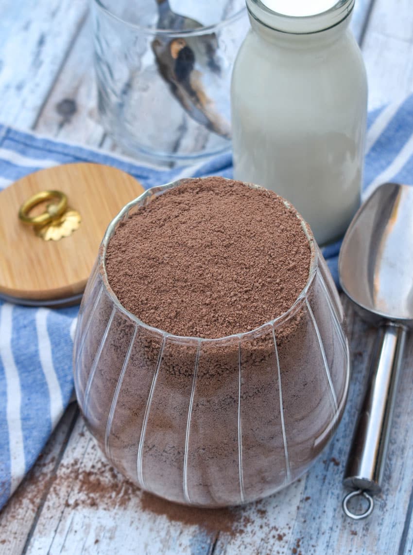 homemade nesquik mix in a glass jar